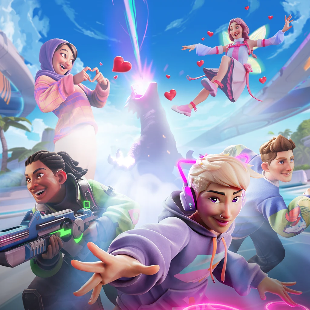 Meta Avatars 2.0 key art: stylized avatars mid-action, showing a range of hair types and styles.